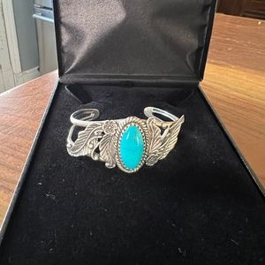 Silver and turquoise bracelet